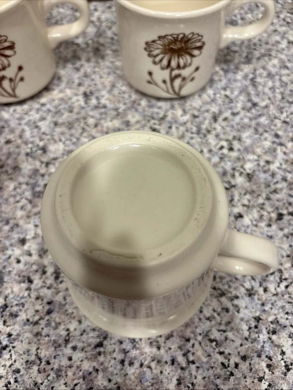 RARE Vintage Daisy Ceramic Cup/Mug Royal China USA Americana Autumn Mist Set - 4